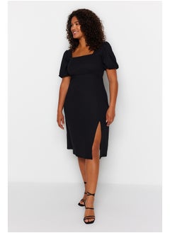 Buy Black Slit Knitted Dress TBBSS23AH00280 in Egypt