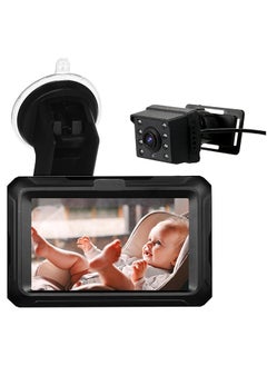 Buy Baby Car Mirror - 4.3'' IPS Screen HD Night Vision Function Display, Safety Car Seat Mirror Camera Monitored Mirror With Wide Crystal Clear View in UAE