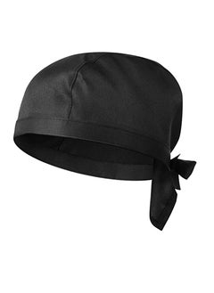 اشتري Chef Work Hat Waiter Uniform Lace Up Strap Cap Grill Barbecue Black Headdress Dustproof Cleaning for Women Men, Cooling Helmet Liner, Cooking & Outdoor Activities في الامارات