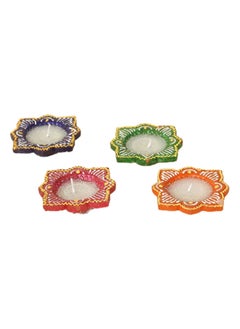 Buy Meher Clay Diya, Multicolour - Set of 4 in UAE