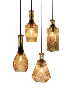 Buy Modern minimalist glass chandelier lighting restaurant coffee shop creative personality lamp carved lantern in Saudi Arabia