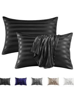 Buy Totti Satin Pillowcase Set Of 2, Silk Pillowcase (75 X 50, Striped) in Egypt