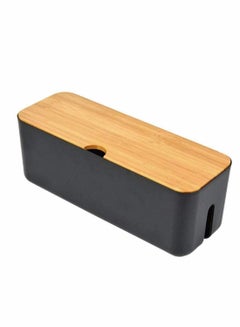 Buy Cable Management Storage Box Cord Organizer Household Supplies Cord Organizer Power Strip Hider Box with Wooden Cover Black Cable Storage Box Organiser Household Supplies in Saudi Arabia