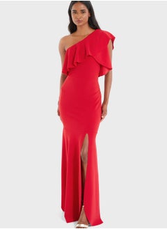 Buy One Shoulder Side Slit Dress in Saudi Arabia