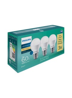 اشتري 3-Piece 3000K E27 7W Led Bulb Warm White في السعودية