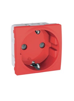 Buy Unica 1 S.O, 2P+E Socket Outlet 16A With Shutters, 2 Modules, Red in Egypt