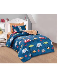 Buy Double-Sided Microfiber Cartoon Printed Kids Comforter Set - 3 Pieces - Cozy Bedtime Adventure in Saudi Arabia