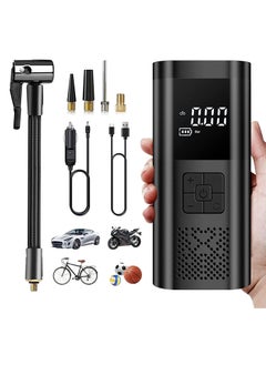 Buy Tire Inflator,Portable Air Compressor for Car Tires,150PSI 6000mAh Mini Air Compressor with Digital LCD Pressure Gauge and LED Light, Rechargeable Fast Air Pump for Car Bike Motorcycle in UAE