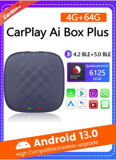 اشتري Carlinkit Ai Box Android 13 Plus Wireless Android Auto & CarPlay Smart Box 4G+64G QCM6125 Support Youtube Netflix Car Accessories في السعودية