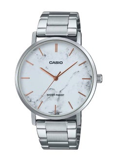 اشتري Quartz Analog White Dial Stainless Steel Men's Watch MTP-VT01DM-7A في الامارات