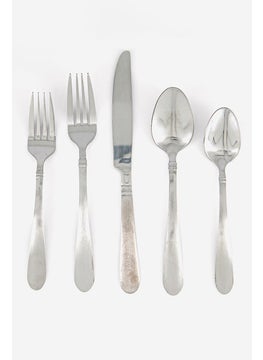 اشتري 20 Pieces Set Fine Stainless Steel Utensils, Silver في الامارات