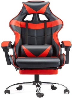 Buy Professional Gaming Chair, Office Chair, Solid Computer Chair with Footrest, Ergonomic Computer Chair with Footrest, Leather Swivel Table Gaming Chair, Swivel Chair with Headrest and Lumbar Support, E in Saudi Arabia