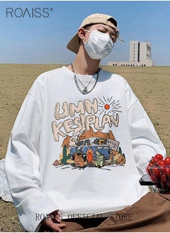 Buy Vintage Cartoon Bus Sweatshirt Long-Sleeve Crew Neck Cartoon Print Sweatshirt in Saudi Arabia