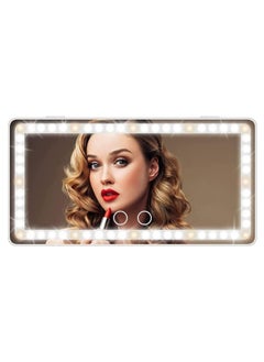 اشتري Car Visor Vanity Mirror With Led Lights, Car Mirror Light Rechargeable Makeup Mirror With 3 Light Modes, Car Visor Mirror, Car Vanity Mirror For Car Truck SUV, White في الامارات