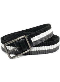Buy Classic Milano® Braided Canvas Woven Elastic Stretch Belt for Men/Women/Junior with Multicolored Belt men Enclosed in an Elegant Gift Box by Milano Leather in UAE