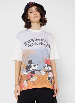 Buy Mickey & Minnie Oversize Digital Print T-Shirt in Saudi Arabia