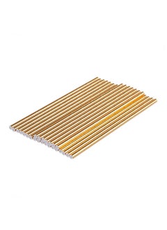 Buy Aynur 25-Piece Paper Straw H20Cm -Gold in UAE