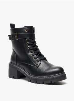 اشتري Women's Panelled Ankle Boots with Lace-Up Closure في السعودية