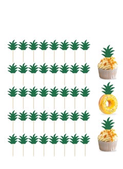 اشتري 48PCS Pineapple Cupcake Donut Cake Toppers, Cute Picks for Summer Tropical Hawaiian Party Decorations Beach Birthday Favors Supplies في السعودية