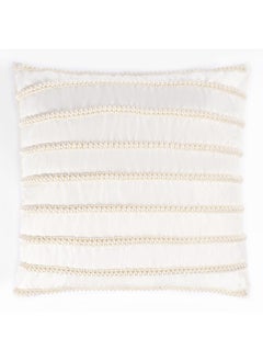 اشتري Perla Stripes Cushion Cover, White - 45X45 Cm في الامارات