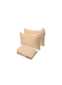 اشتري Flat Jakared Microfiber Bed Sheet -Mocha 180x240 Cm With Free Pillowcase في مصر