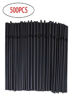 Buy 100-600Pcs Disposable Drinking Straw Black Plastic Straws 21cm Long Flexible Cocktail Straw for Kitchen Beverage Accessories in Saudi Arabia