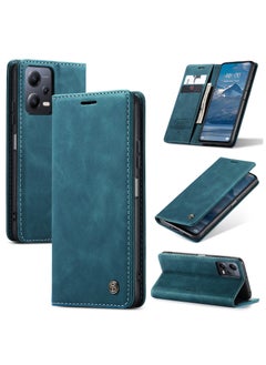 Buy CaseMe RedMi Note 12 5G /XiaoMi Poco X5  5G Case Wallet Case Book Folding Flip Folio Case with Magnetic Kickstand Card Slots Protective Cover - Green in Egypt