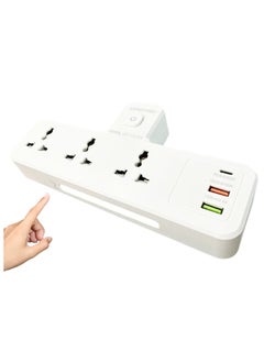 Buy Multi plug Extension Socket with 2 USB + Type-C PD Ports Extender Wall Mount with 3 Outlets and Power Extender Socket Adapter, Touch Adjustable Brightness Night Light for Home Office and Kitchen in UAE