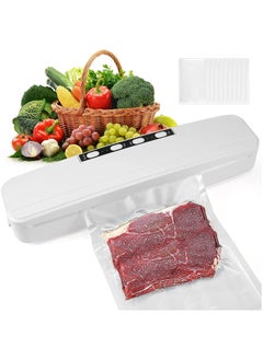 Buy Vacuum Sealer, Automatic Vacuum Sealer for Food Preservators, Dry/Wet Food Sealer for Sous Vide and Food Storage, with 10 Ziploc Bags - White in Saudi Arabia