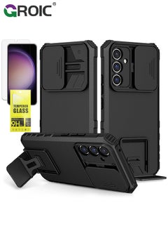 اشتري For Samsung Galaxy S24 Plus 6.6 Inch Case with HD Screen Protector, Build in  Kickstand and Slide Camera Protective Cover, Protective Case for Galaxy S24 Plus 6.6 Inch Case في السعودية