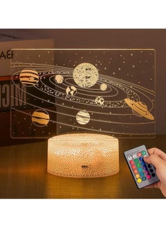 Buy Night Light for Kids Gifts, Solar System 3D Optical Illusion Lamp Universe Space Galaxy LED Night Light with Remote for Space Lover Boys and Girls as a Best Gifts Solar System in Saudi Arabia