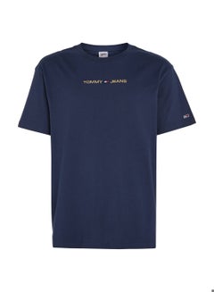 Buy Men's Classic Gold Linear T-Shirt, Navy in UAE