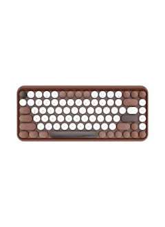 Buy Wireless Bluetooth keyboard, Cute Mini 84-key Compact Keyboard, 2.4GHz wireless connect, Typewriter ABS Retro Round Key Caps, Matte Panel, Ergonomic Design for PC Computer Laptops Chocolate in Saudi Arabia