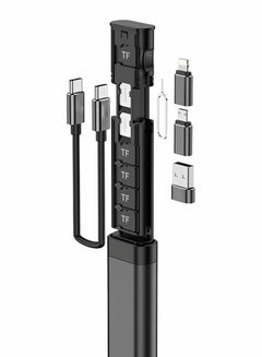 Buy Micro SD Card Reader, Multifunctional Compact Cable USB 9 Storage, 6 Adaptor Combinations, with Phone Holder, Removal Pin, Lanyard, for Travel Charging PC in UAE