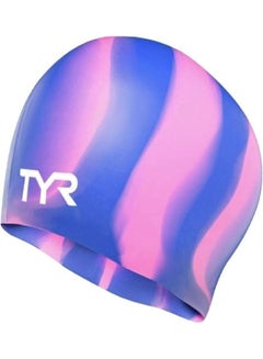Buy TYR Long Hair Silicone Cap, Purple/Pink, One Size in UAE