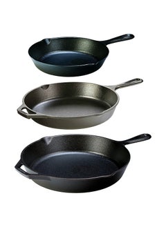 اشتري Set of 3 Seasoned Cast Iron 3 Skillet Bundle Cast Iron Frying Pans في الامارات