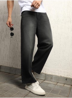 Buy Men 90's Baggy Heavy Fade Pure Cotton Jeans in UAE