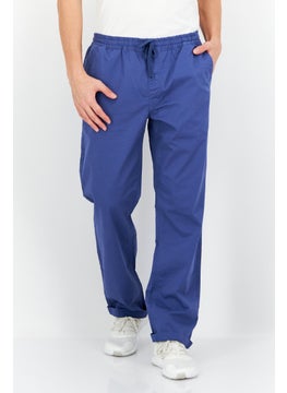 اشتري Men Regular Fit Solid Chino Pants, Blue في الامارات