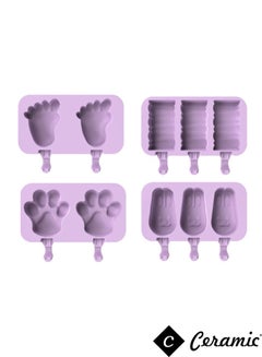 Buy 4 sets Ice Cream Mold Silicone With Different Designs in UAE