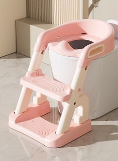 Buy Toddler Potty Training Seat with Step Stool Ladder Comfortable Safe Toilet Seat with Splash Guard in UAE