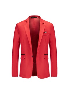 Buy New Mens Loose Business Suit Casual Fashion BlazerRed Red in Saudi Arabia