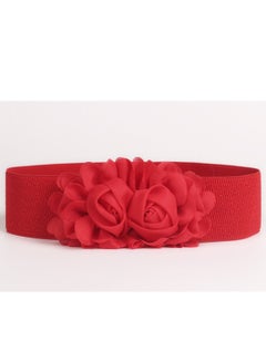 Buy Decorative Female Simple All Kinds Of Elastic Belt rose Elastic Waist Seal 60g Red in UAE
