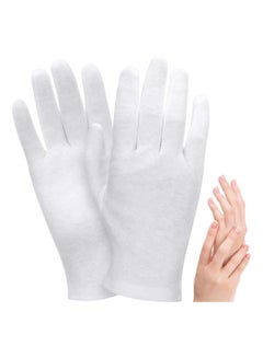 Buy 2 Pairs White Cotton Gloves, Moisturizing Gloves, Soft Elastic Skincare Glove Working Gloves, for Women Dry Hands, Jewelry Inspection Service, Film Processing, Coin Collection, Honor Guard Parade in UAE