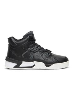 Buy Men's Black High-Top Sneakers - Bold Lace-Up Design, Comfortable Casual Footwear for All-Day Wear in UAE