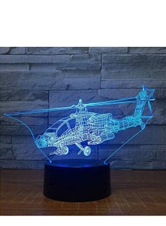 Buy Multicolor Night Light Helicopter 3D 16 Color Light Children's Touch USB Night Vision LED Night Light in UAE