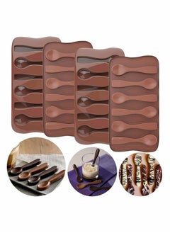 Buy Spoon Shape Molds, 4 PCS Food Grade Silicone Cake Molds DIY Specialty Bakeware Spoon Mold Chocolate Ice Jelly Mold Party Decor Homemade Cupcake Candy Bake Ware Baking Tools in Saudi Arabia