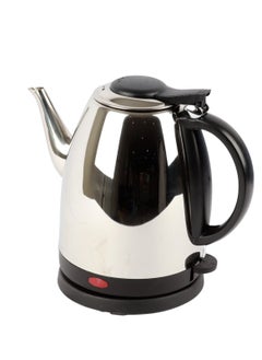 اشتري Electric kettle, concealed heating element, stop boiling, 1350 watts, capacity 1.5 liters, silver-black في السعودية