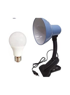 Buy Light blue clip-on desk lamp + 12 watt white LED bulb in Egypt
