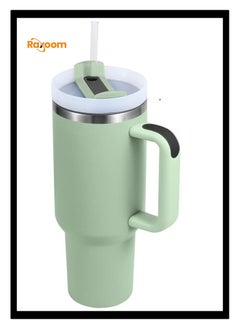 Buy Stainless Steel Vacuum Insulated Tumbler Straw for Water, Iced Tea or Coffee, Smoothie and More, Green Quartz, 40 oz in UAE