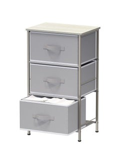 Buy Nightstands Dresser For Bedroom 3 Tier Organizer Drawer Storage Tower Grey in Saudi Arabia